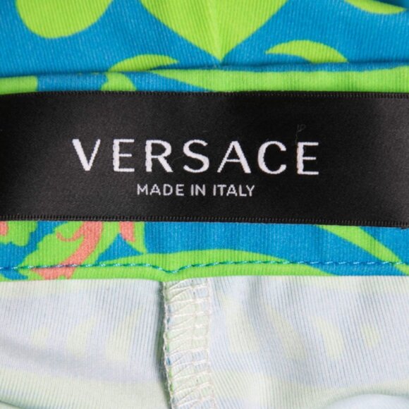 🔥SOLD🔥☮️ VERSACE ✌🏻 Green/Pink Printed Knit Leggings XS - Picture 3 of 4